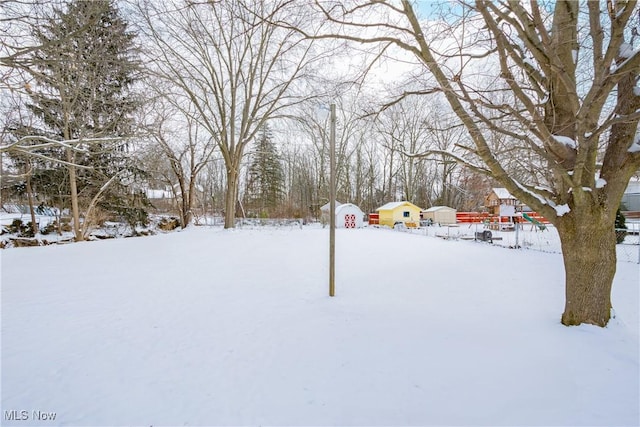 view of snowy yard