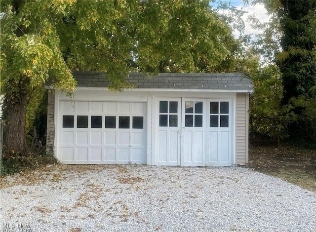 view of garage