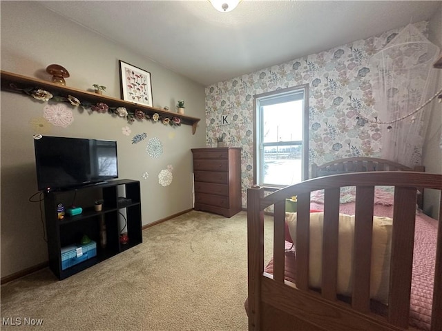 bedroom featuring carpet