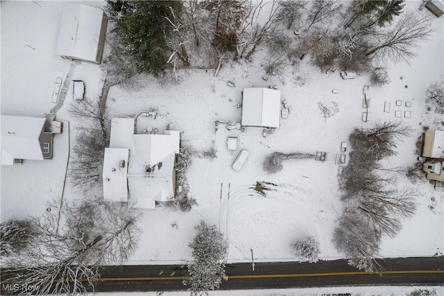 view of snowy aerial view