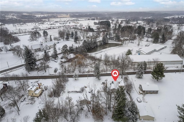 view of snowy aerial view