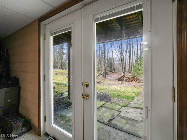 doorway to outside with french doors