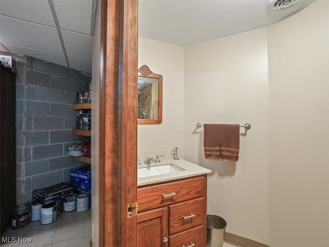 bathroom featuring vanity and tile patterned floors