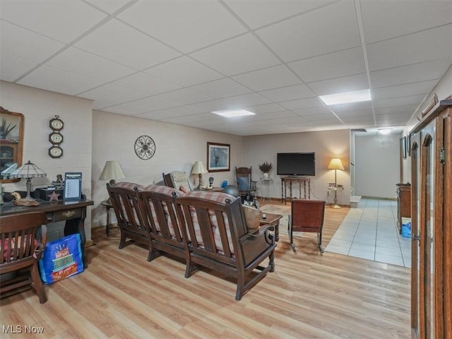 living room featuring light wood-type flooring