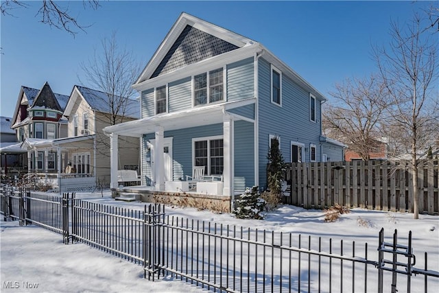 view of front of home with a porch