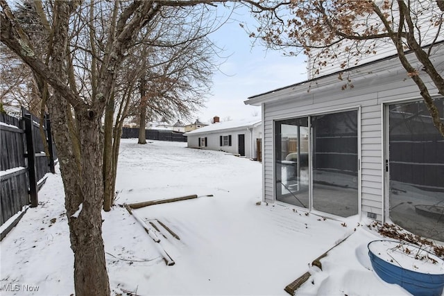 view of snowy yard