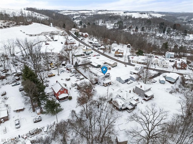 view of snowy aerial view