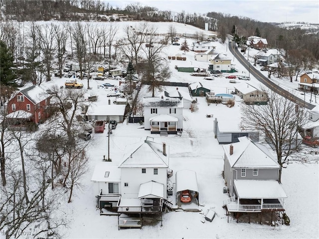 view of snowy aerial view