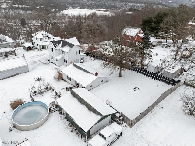 view of snowy aerial view