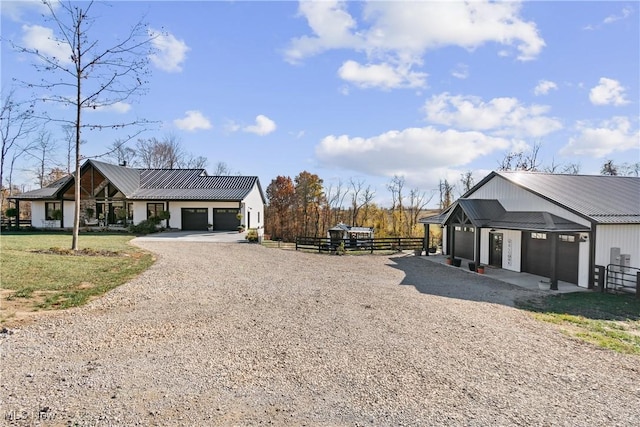 exterior space with a garage