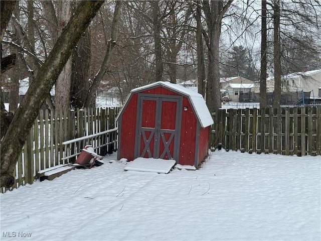 view of snow covered structure