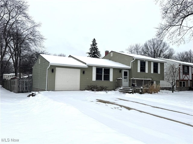 view of front of house with a garage