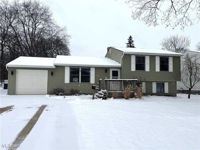 tri-level home featuring a garage