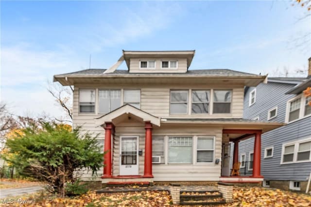 view of front of home with a porch