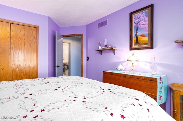 bedroom featuring a closet