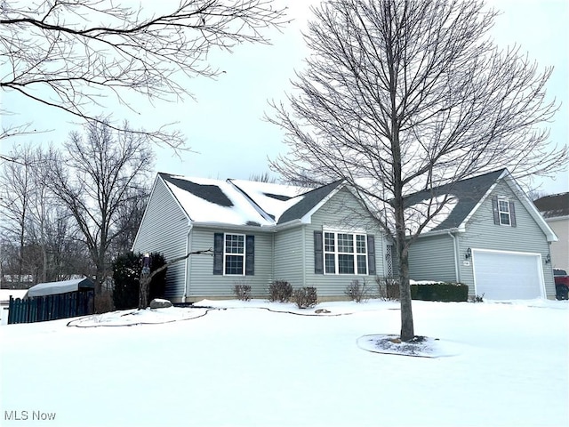 view of front facade with a garage