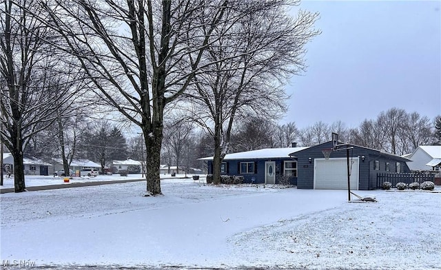 exterior space featuring a garage