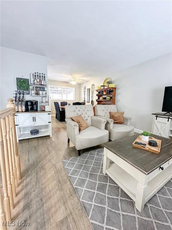 living room featuring wood-type flooring