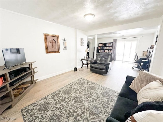 living room featuring light hardwood / wood-style floors