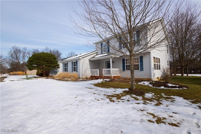 view of snow covered exterior