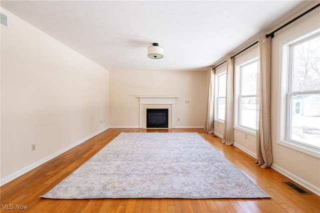 living room with light hardwood / wood-style flooring