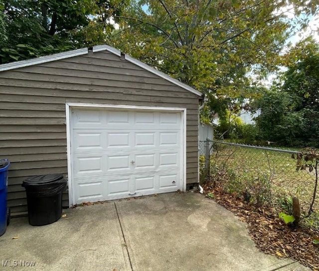 view of garage