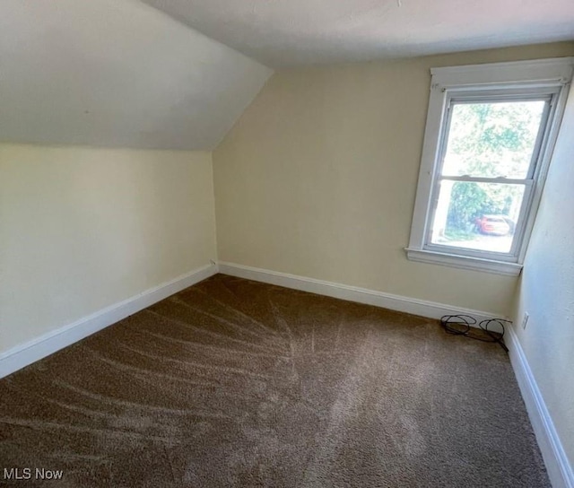 bonus room featuring carpet and lofted ceiling