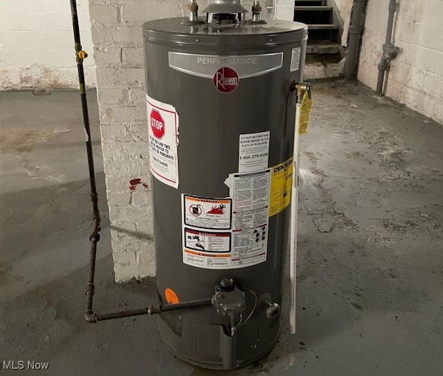 utilities featuring gas water heater