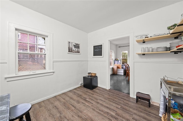 interior space featuring dark hardwood / wood-style flooring