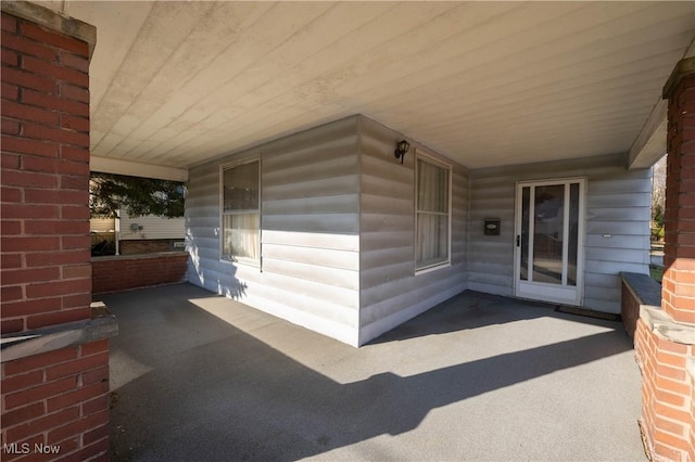 view of patio featuring covered porch