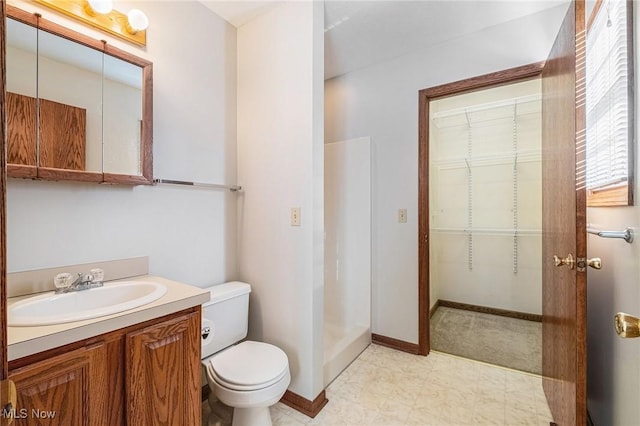 bathroom with toilet and vanity