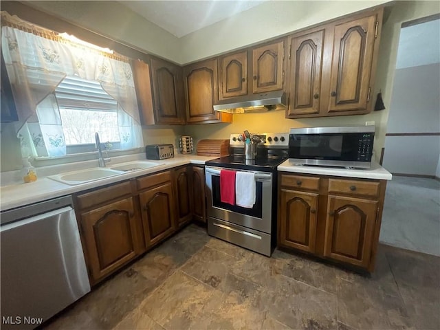 kitchen featuring sink and appliances with stainless steel finishes