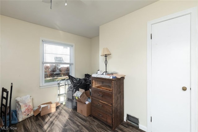 misc room featuring dark hardwood / wood-style flooring