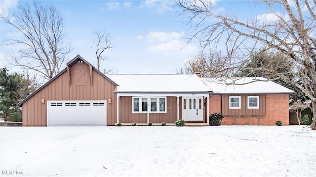 single story home with a garage