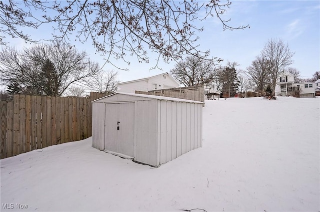 view of snow covered structure