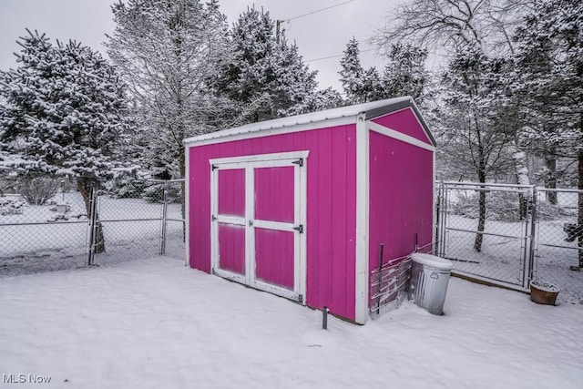 view of snow covered structure