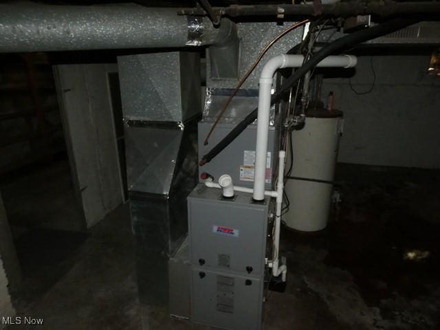 utility room with gas water heater