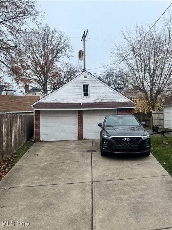 view of garage