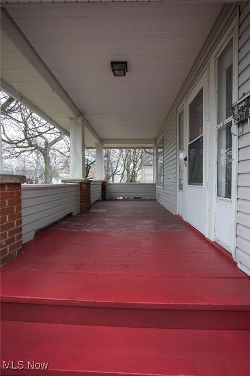 deck with covered porch