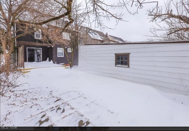 view of snowy exterior