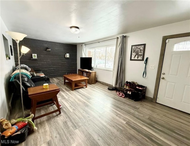 living room featuring wood-type flooring