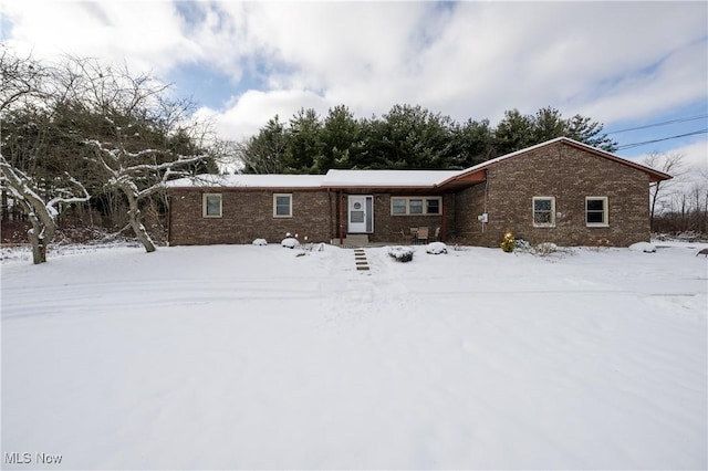 view of single story home