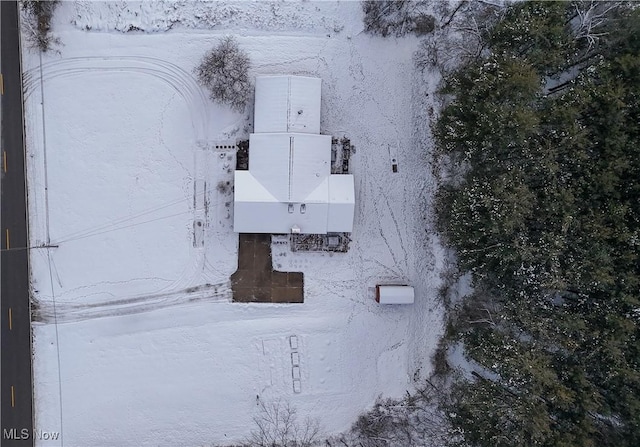 view of snowy aerial view