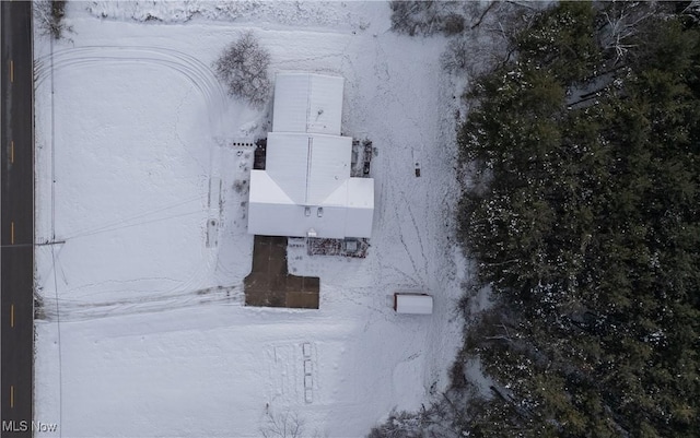 view of snowy aerial view