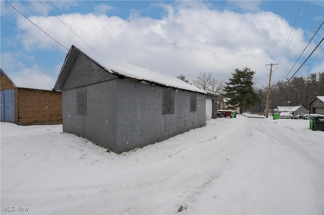 view of snowy exterior