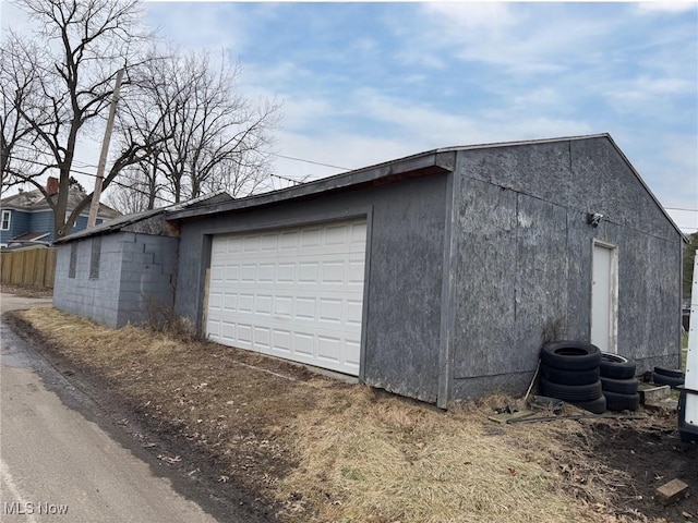 garage with central air condition unit