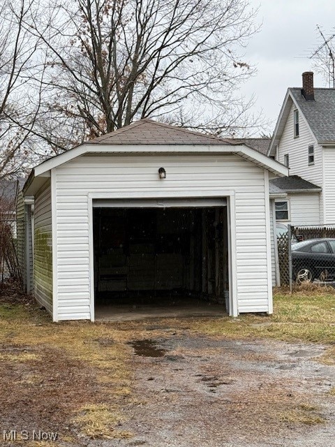 view of garage