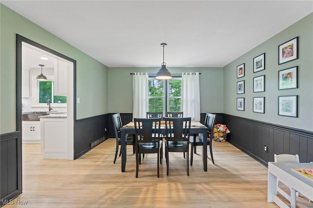 dining area featuring light hardwood / wood-style flooring