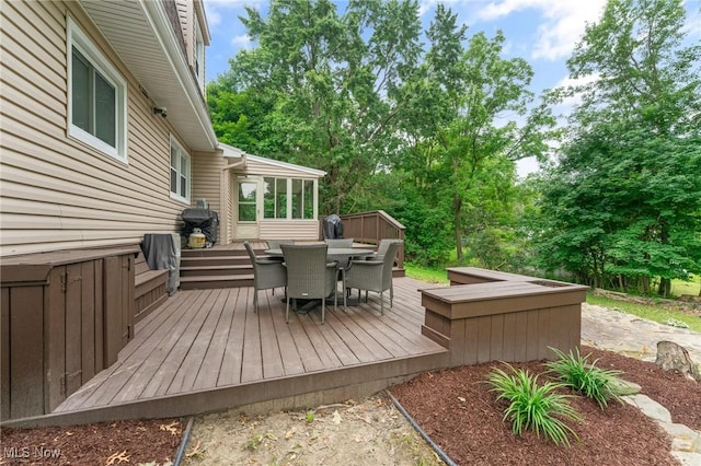 view of wooden deck