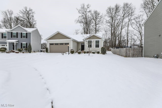 view of front facade with a garage